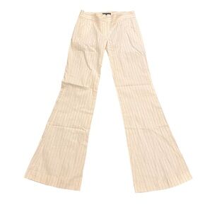 Theory Pinstripe Flare Pants Size 0 Cream Off-White